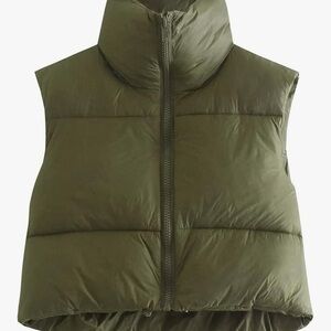 Olive Green Puffer Vest